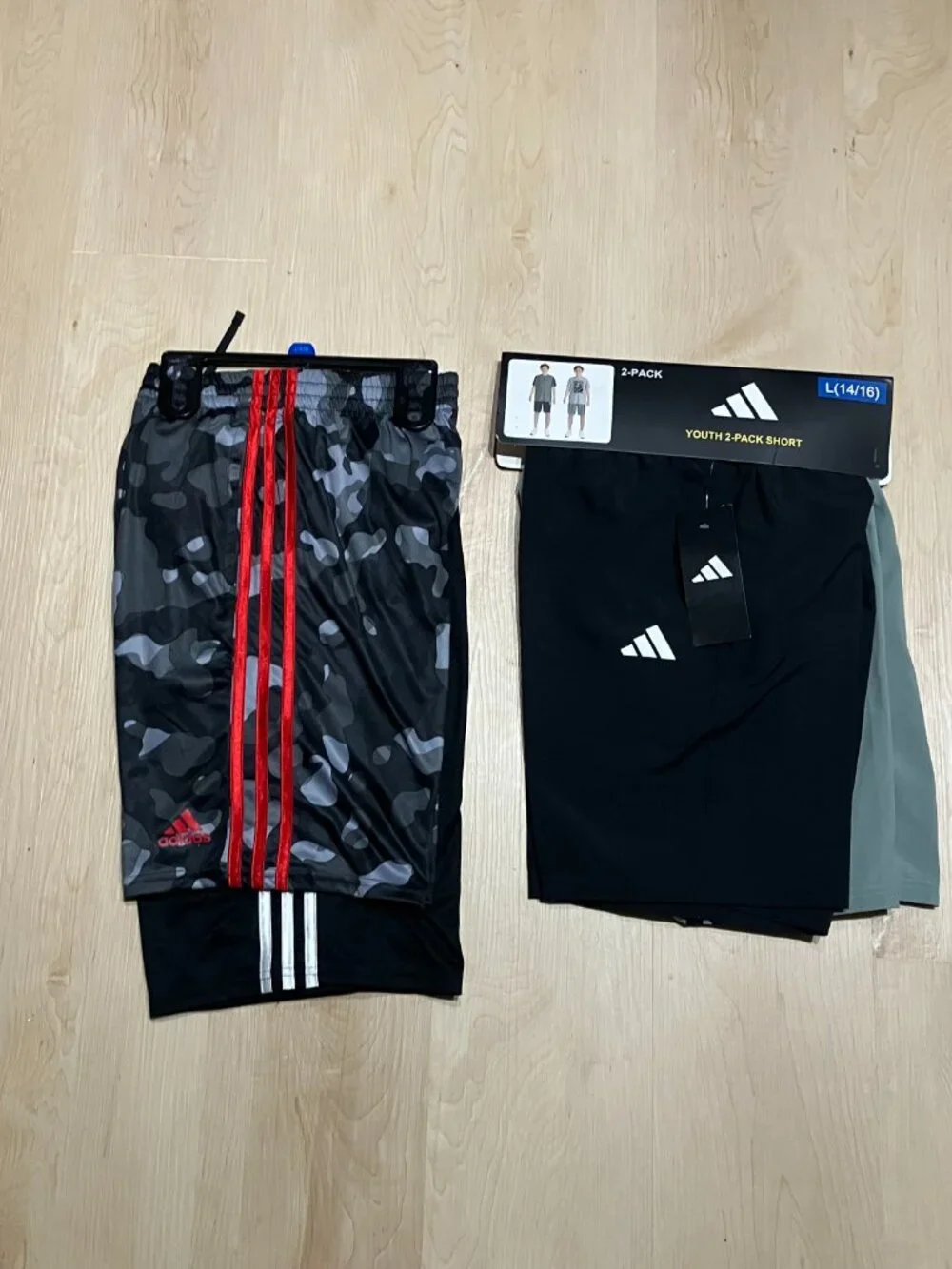 2 NWT adidas Youth Active Shorts 2 pk - L (14/16)